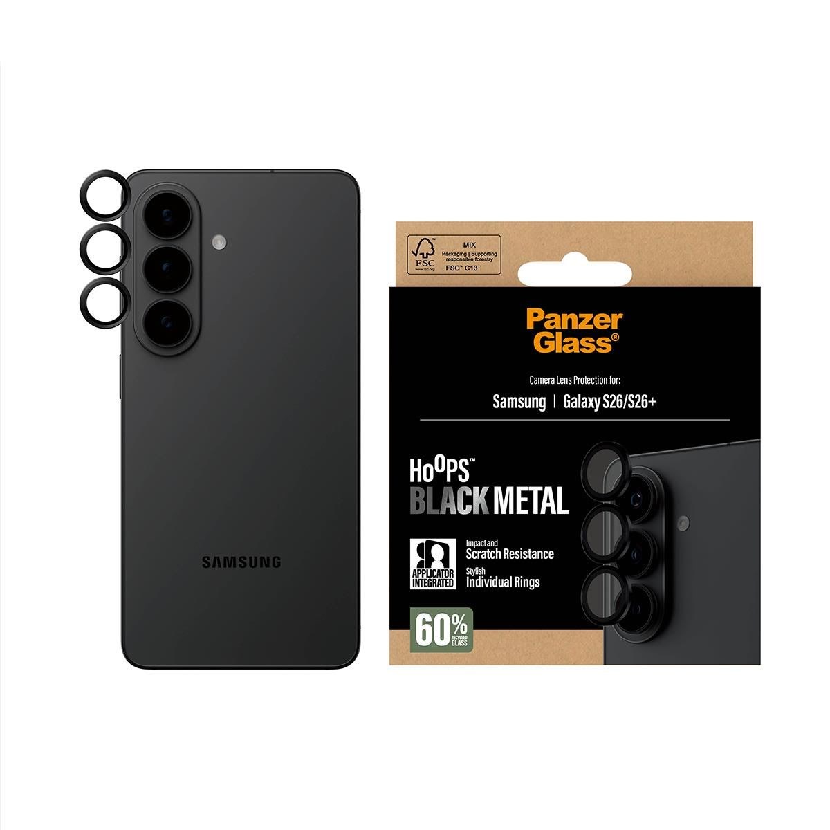 PanzerGlass Hoops Camera Lens Protector Black Samsung Galaxy S26 | S26+ Mobil Tilbehør PG23980