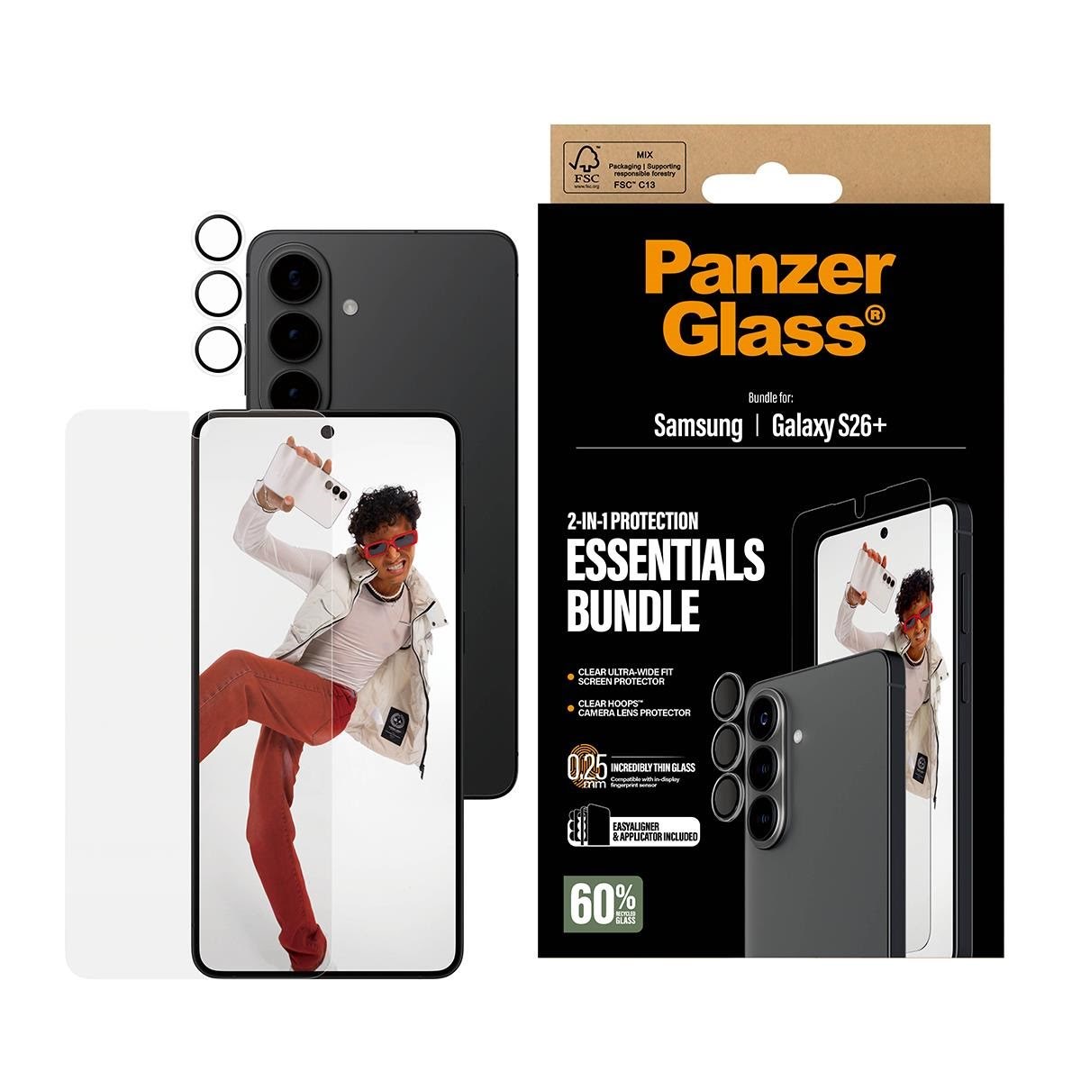 PanzerGlass Hoops 2-in-1 Bundle Samsung Galaxy S26+ | Ultra-Wide Fit Mobil Tilbehør PG26667