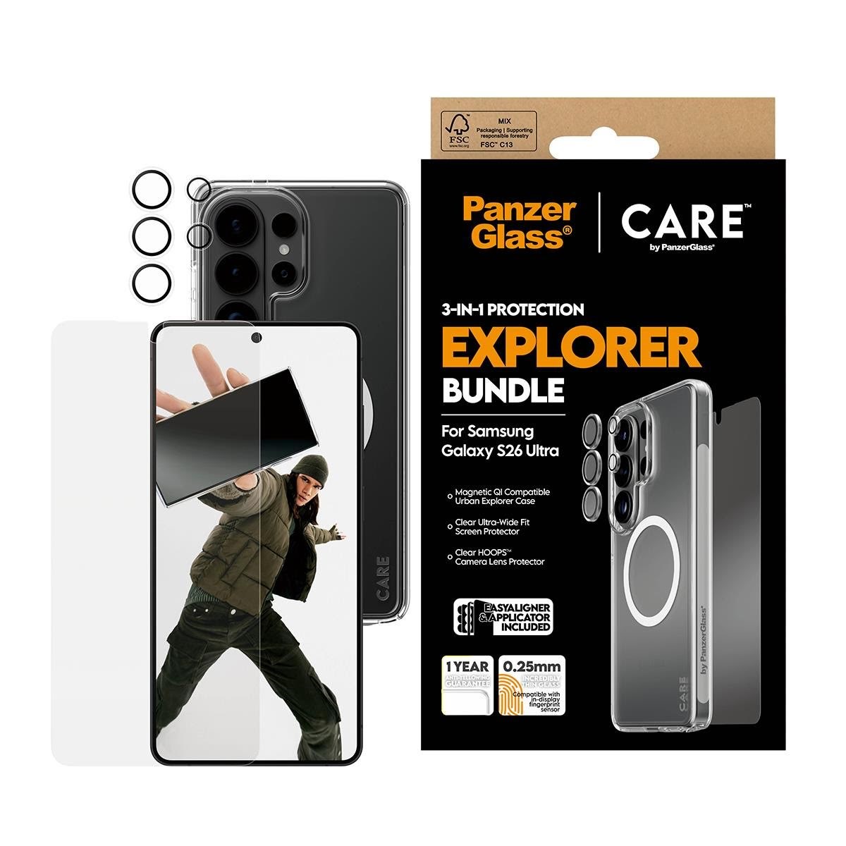 PanzerGlass 3-in-1 Bundle Samsung Galaxy S26 Ultra Beskyttelsesglas CR46018