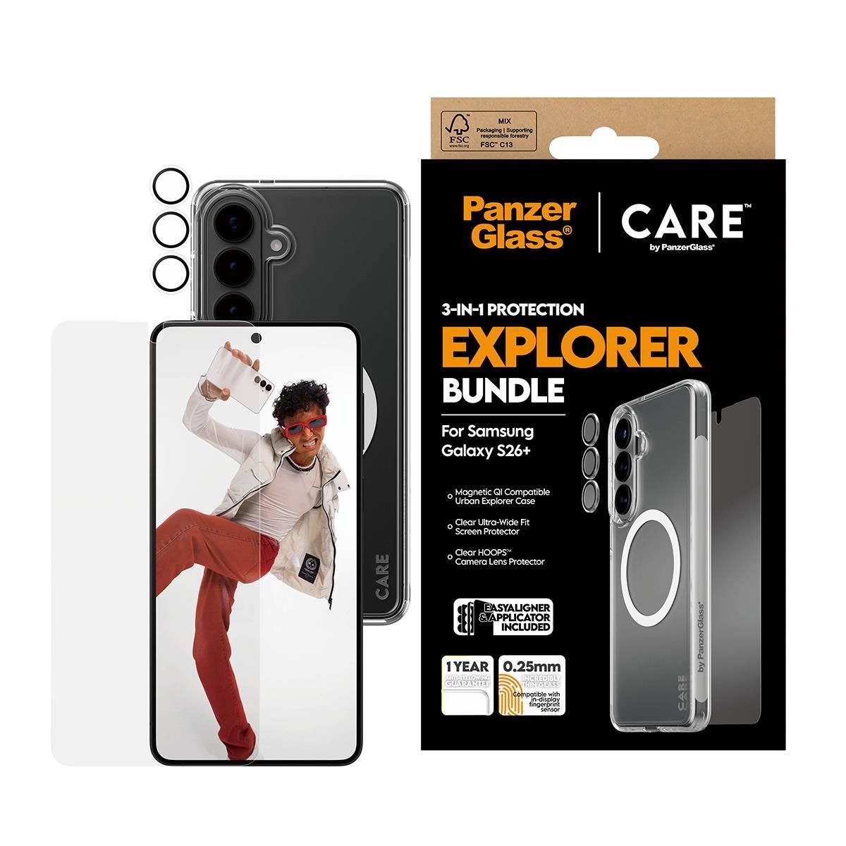 PanzerGlass 3-in-1 Bundle Samsung Galaxy S26+ Beskyttelsesglas CR34288