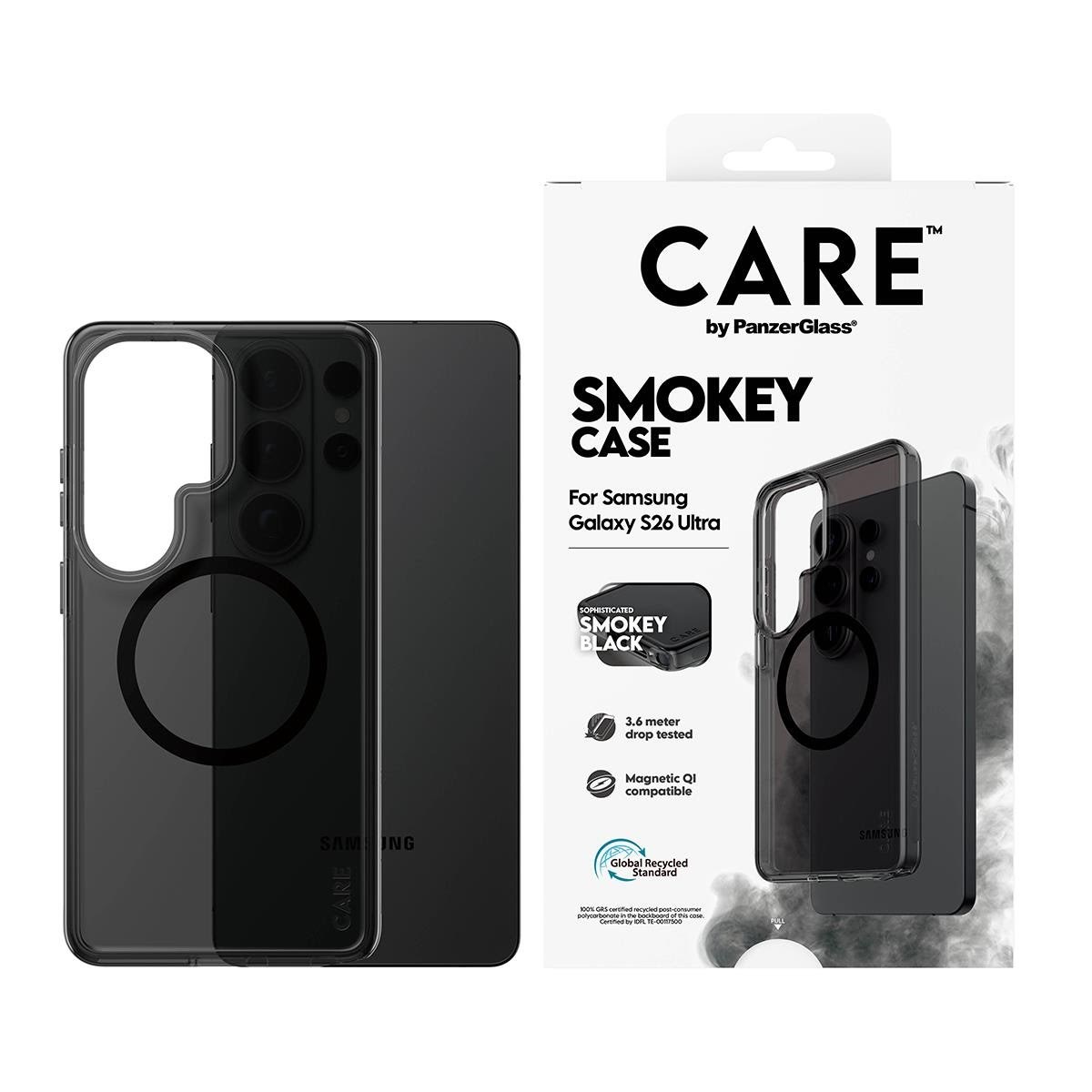 CARE by PanzerGlass Urban Explorer Case Smokey w. Black Qi Samsung Galaxy S26 Ultra