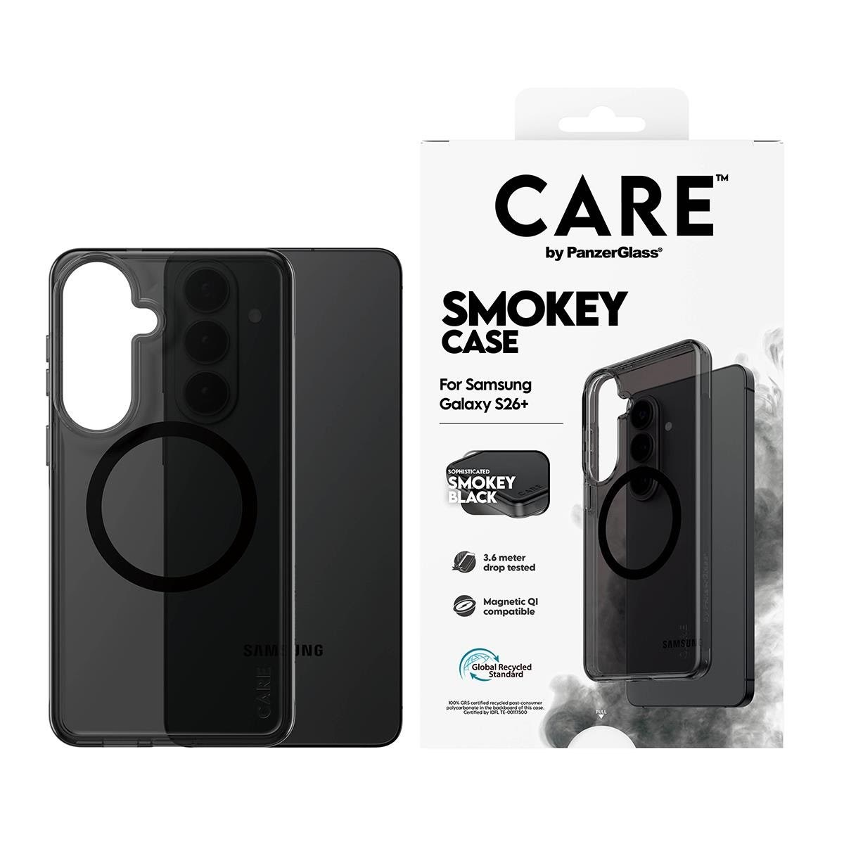 CARE by PanzerGlass Urban Explorer Case Smokey w. Black Qi Samsung Galaxy S26+ Mobilcover CR47197