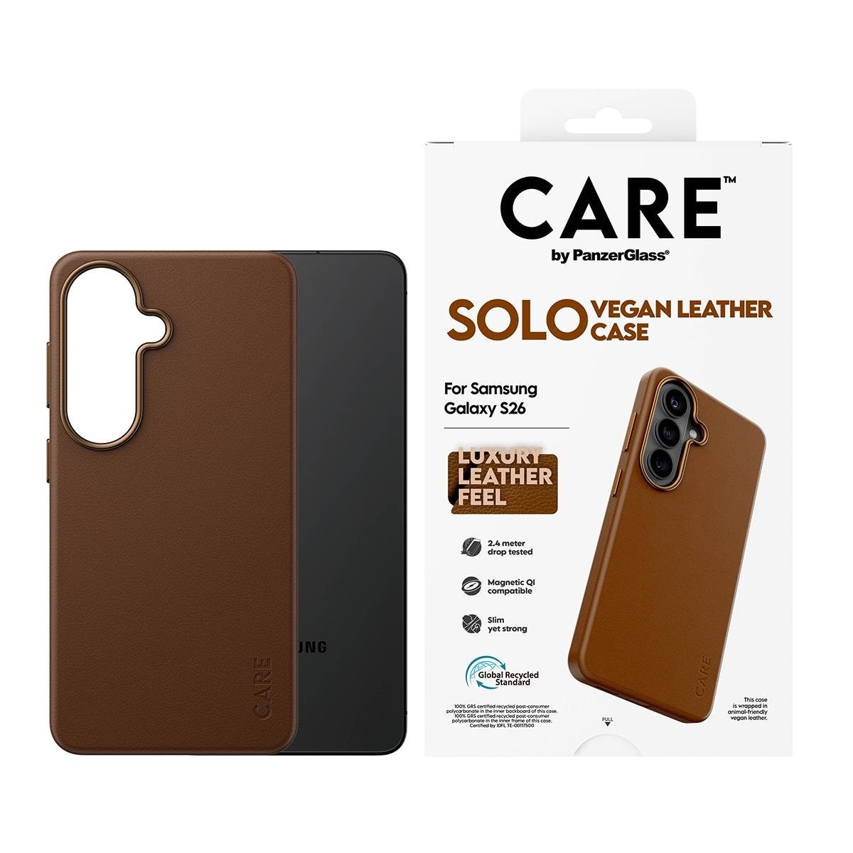 CARE by PanzerGlass Solo Case Brown w. Qi Samsung Galaxy S26 Mobilcover CR26186