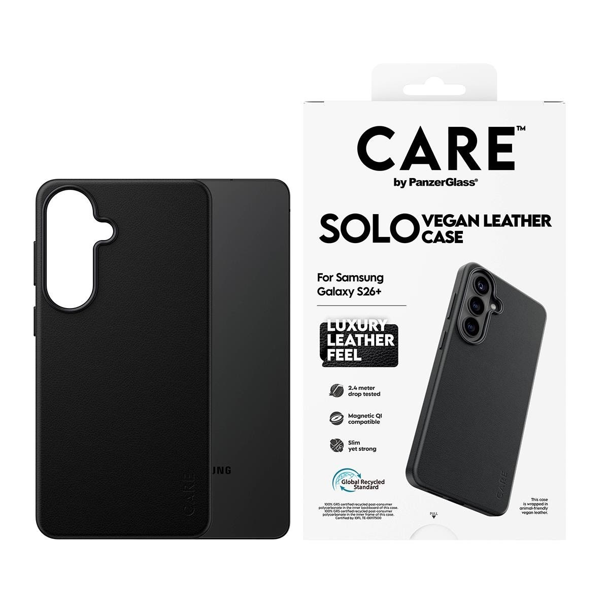CARE by PanzerGlass Solo Case Black w. Qi Samsung Galaxy S26+ Mobilcover CR79111