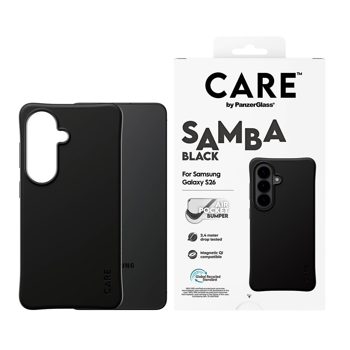 CARE by PanzerGlass Samba Case Black w. Qi Samsung Galaxy S26 Mobilcover CR61174