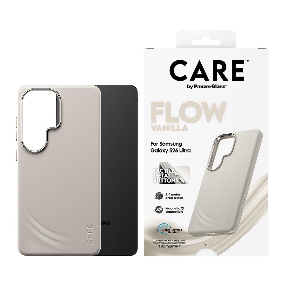 CARE by PanzerGlass Flow Case Vanilla w. Qi Samsung Galaxy S26 Ultra Mobilcover CR70896