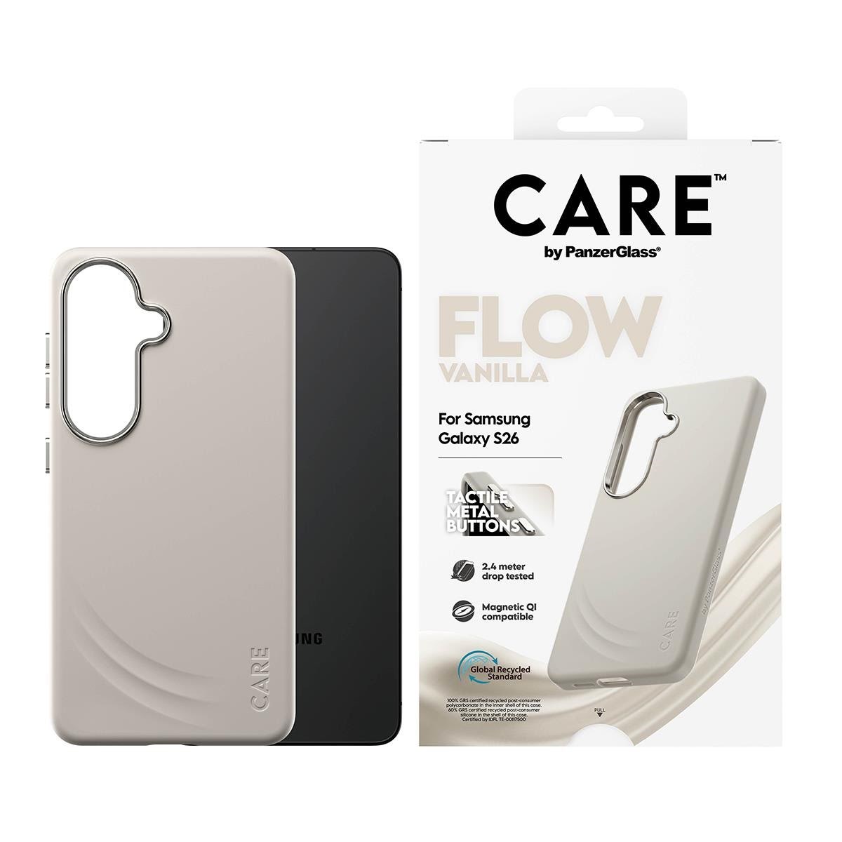 CARE by PanzerGlass Flow Case Vanilla w. Qi Samsung Galaxy S26 Mobilcover CR77067