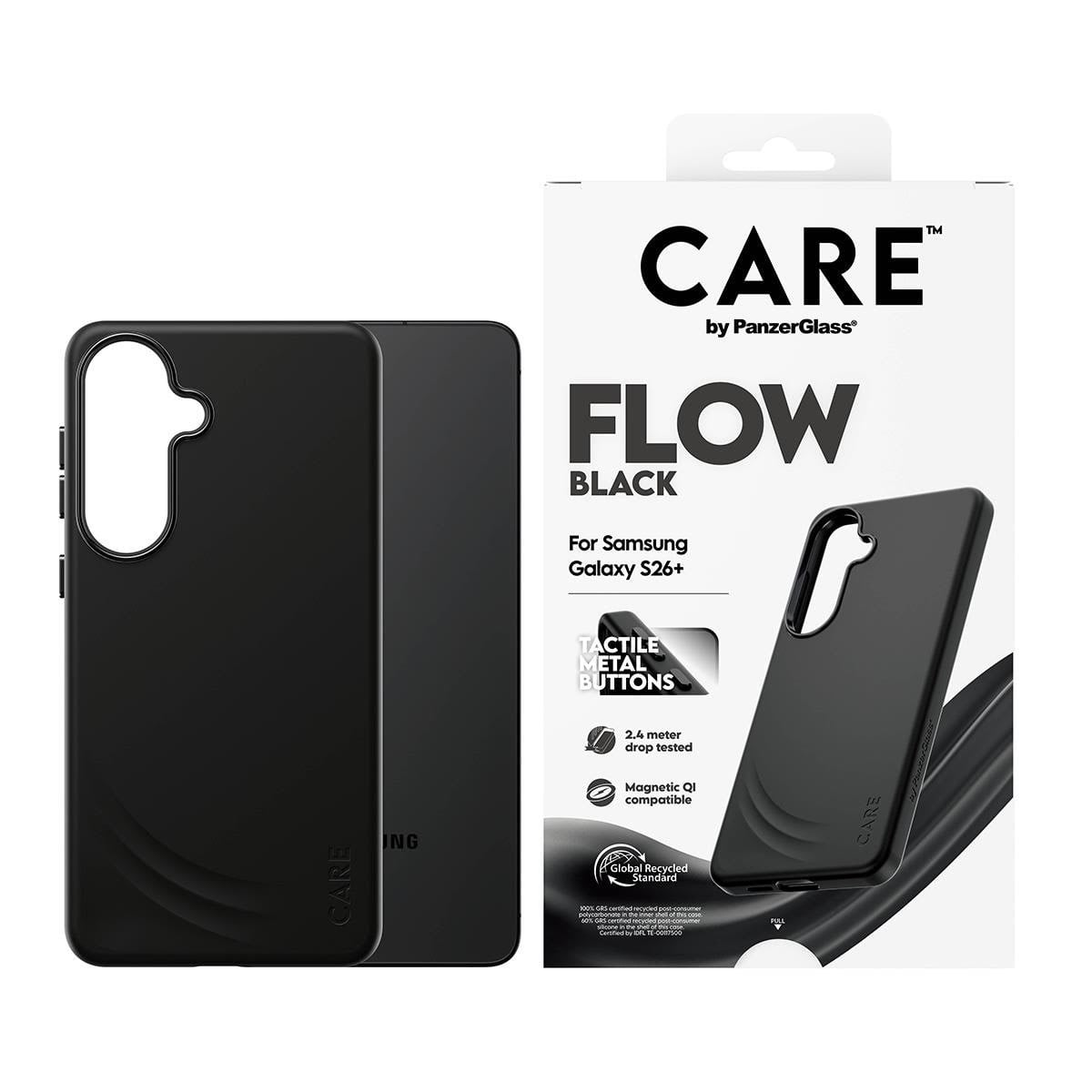 CARE by PanzerGlass Flow Case Black w. Qi Samsung Galaxy S26+ Mobilcover CR16048
