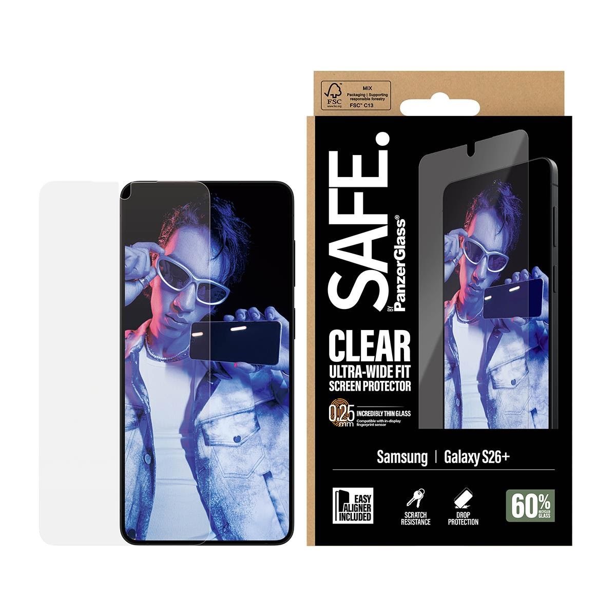 SAFE by PanzerGlass Screen Protector Samsung Galaxy S26+ | Ultra-Wide Fit w. EasyAligner