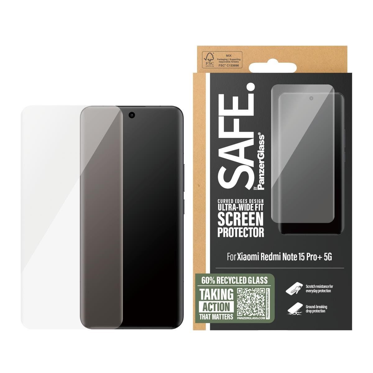 SAFE by PanzerGlass Screen Protector Xiaomi Redmi Note 15 Pro+ 5G | Ultra-Wide Fit