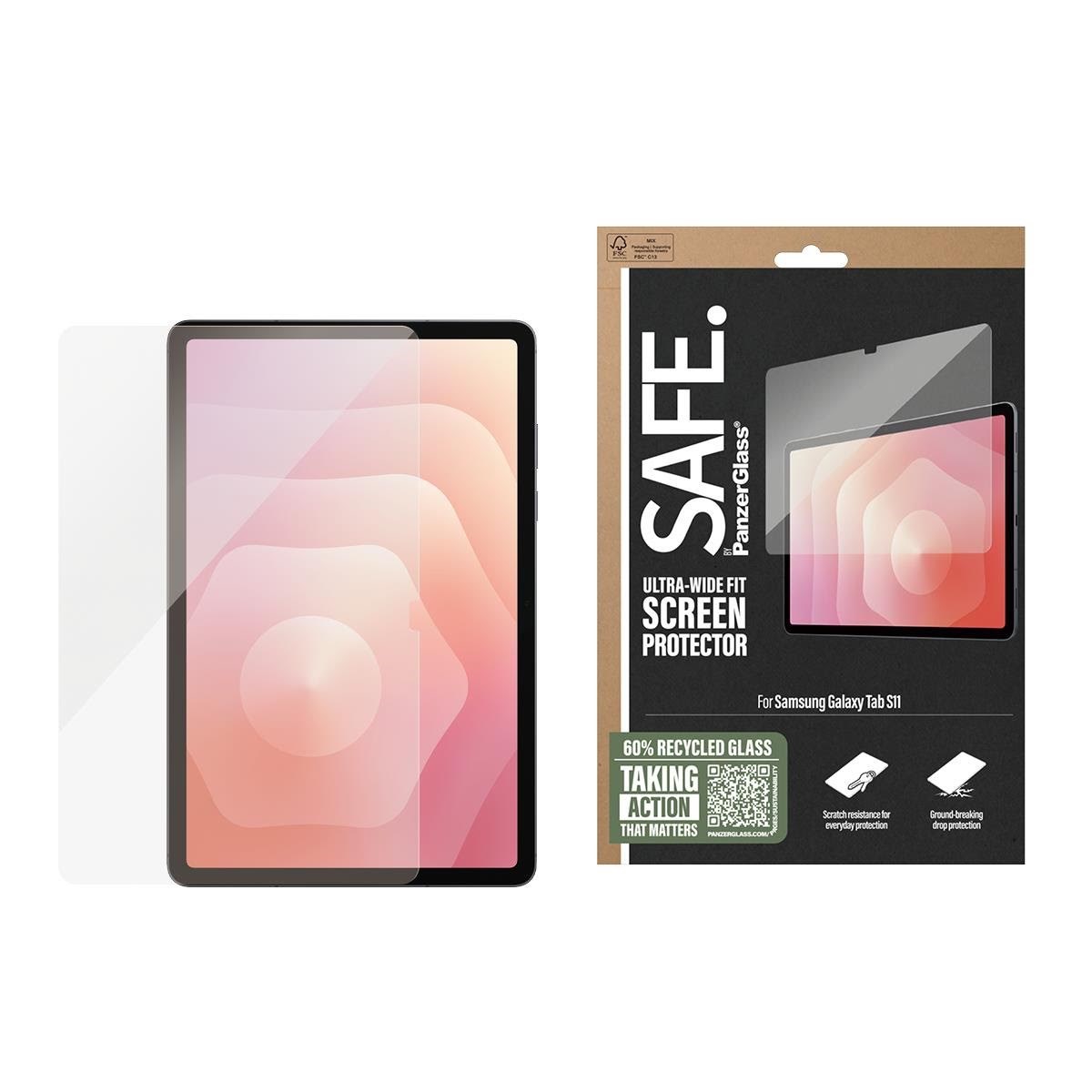 SAFE by PanzerGlass Screen Protector Samsung Tab S11 | Ultra-Wide Fit Tablet Tilbehør SA99617