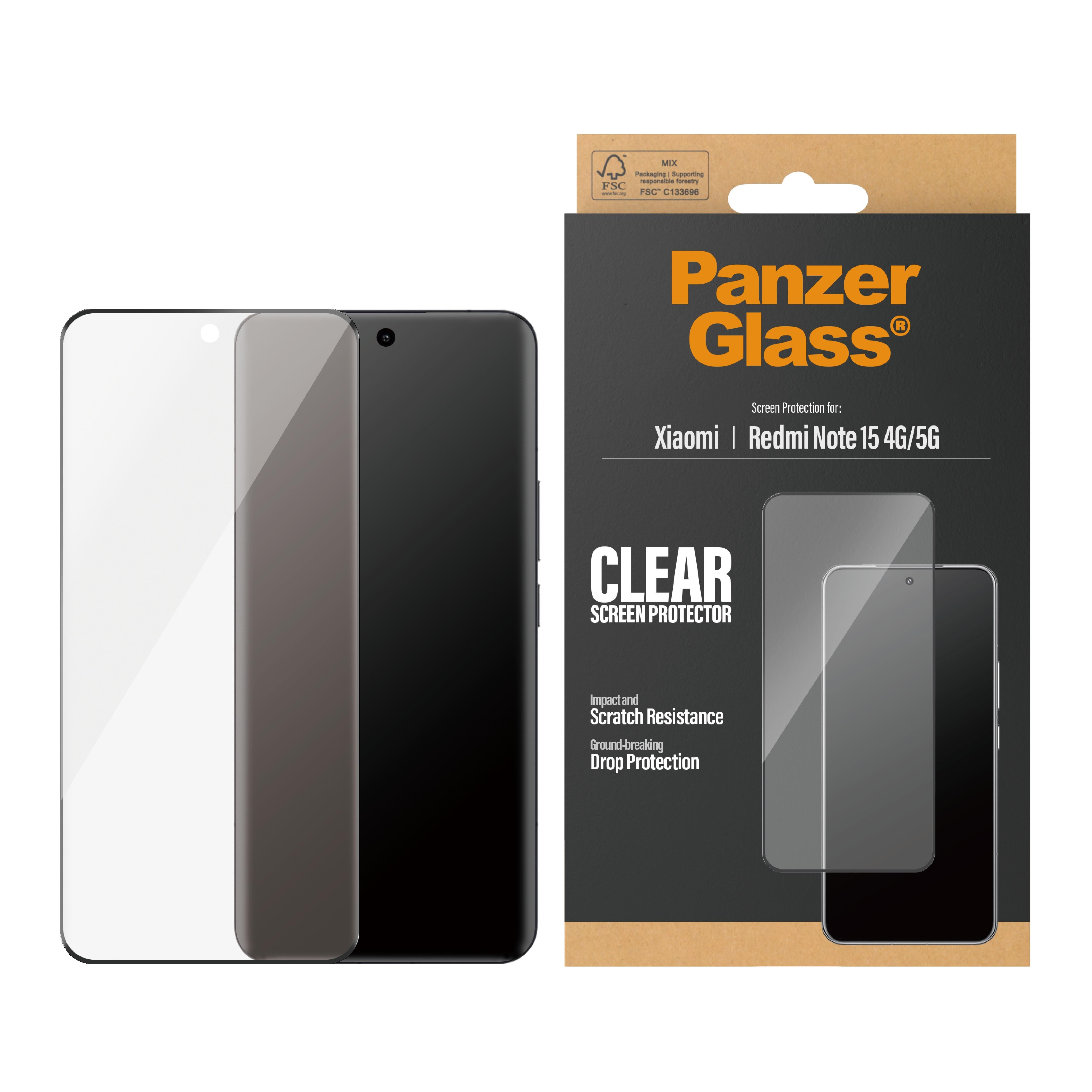 PanzerGlass Screen Protector Xiaomi Redmi Note 15 4G | 5G | Ultra-Wide Fit Beskyttelsesglas PG53160