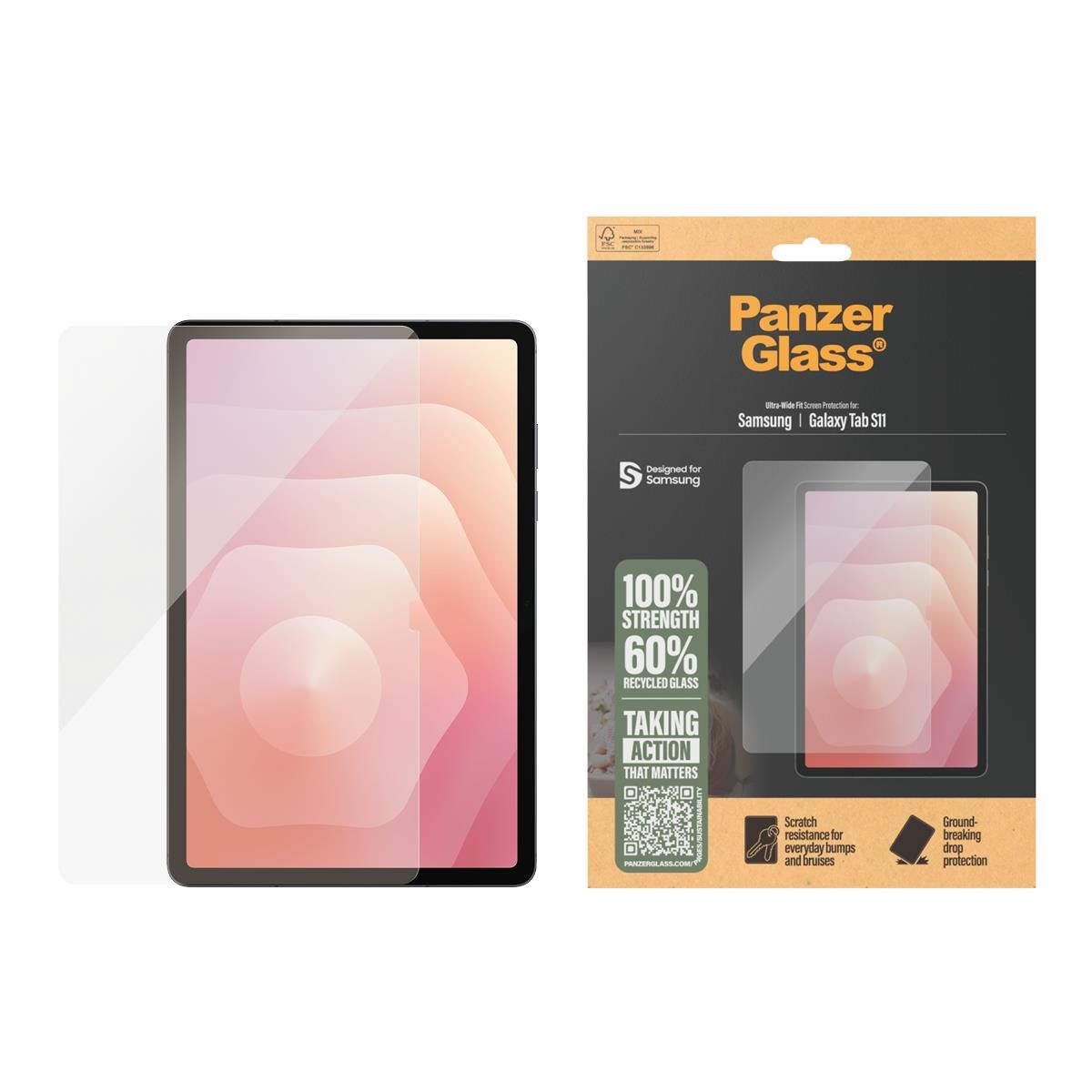 PanzerGlass Screen Protector Samsung Galaxy Tab S11 | Ultra-Wide Fit Tablet Tilbehør PG72109