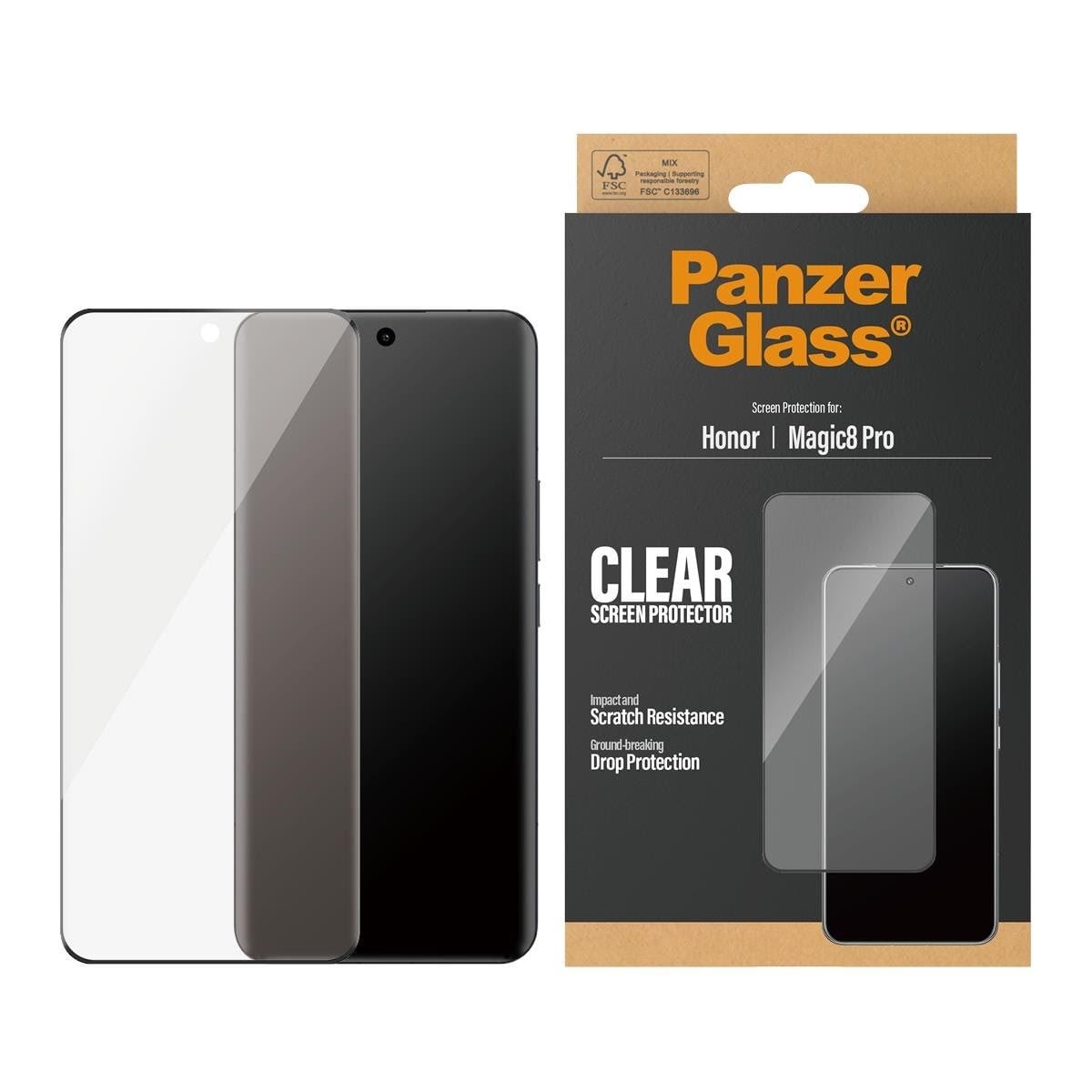 PanzerGlass Screen Protector Honor Magic8 Pro | Ultra-Wide Fit Beskyttelsesglas PG99248