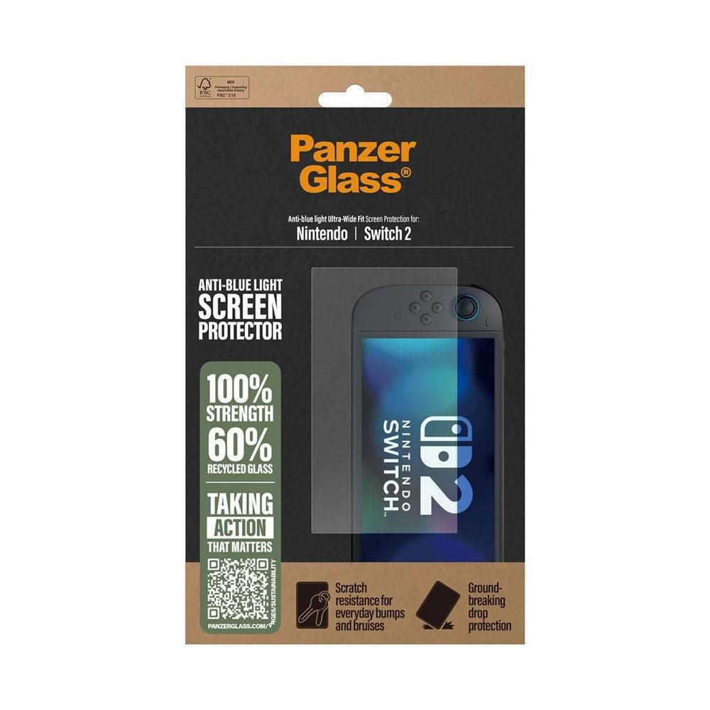 PanzerGlass Anti-Blue Light Screen Protector Nintendo Switch 2 | Ultra-Wide Fit Beskyttelsesglas PG89734