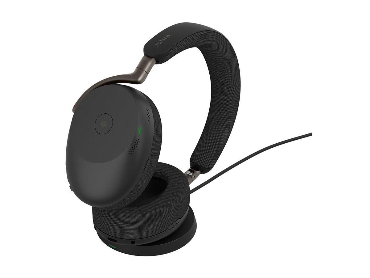 Jabra Evolve3 85 MS Link390a - Black (Incl. Wireless Charging Pad) Hovedtelefoner Og Headset Sort 38599-999-989