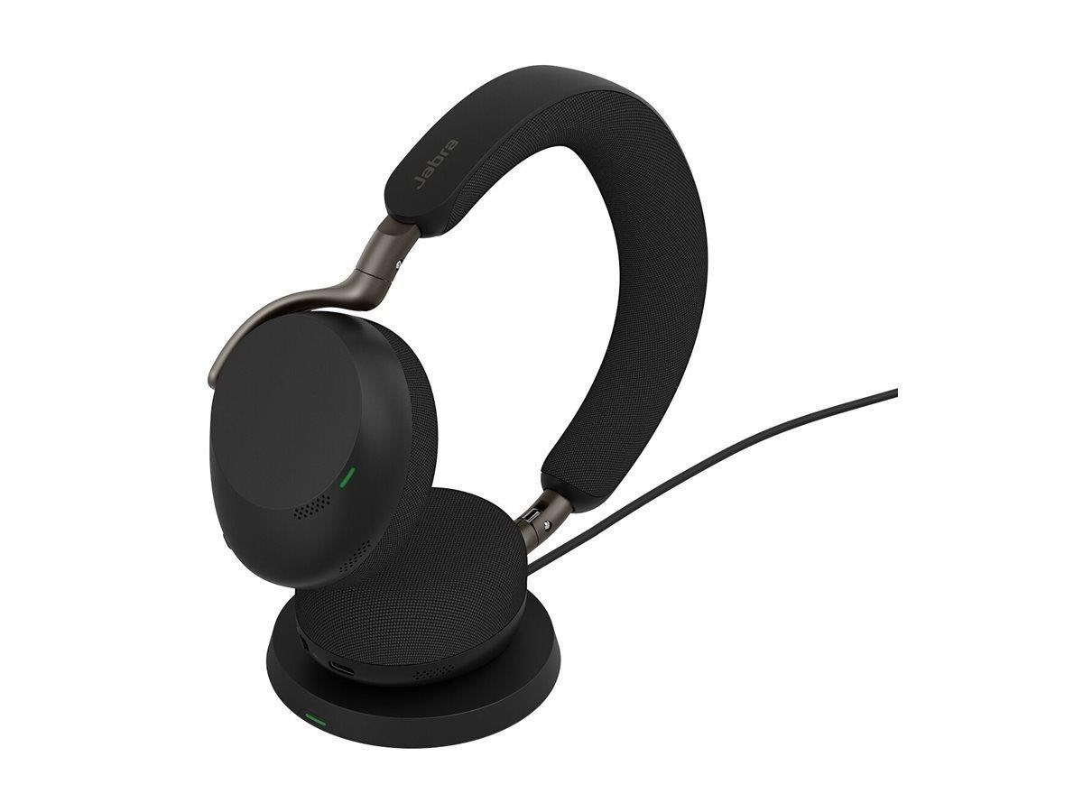 Jabra Evolve3 75 UC Link390c - Black (Incl. Wireless Charging Pad) Hovedtelefoner Og Headset Sort 37599-989-889