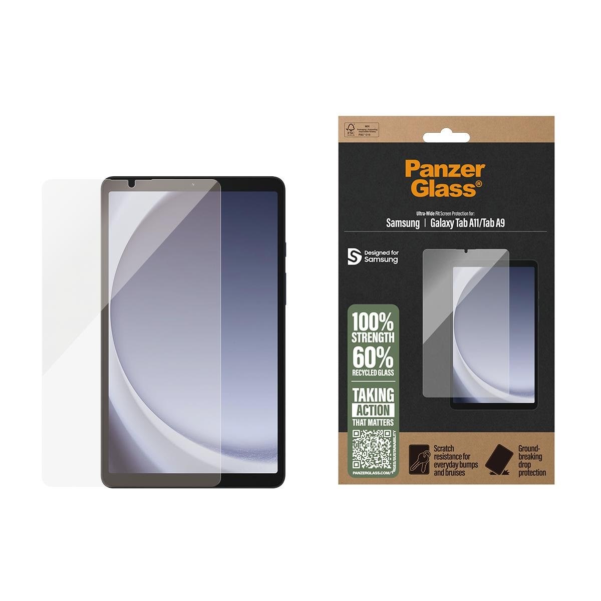 PanzerGlass Screen Protector Samsung Galaxy Tab A11 | Tab A9 | Ultra-Wide Fit Tablet Tilbehør PG63975
