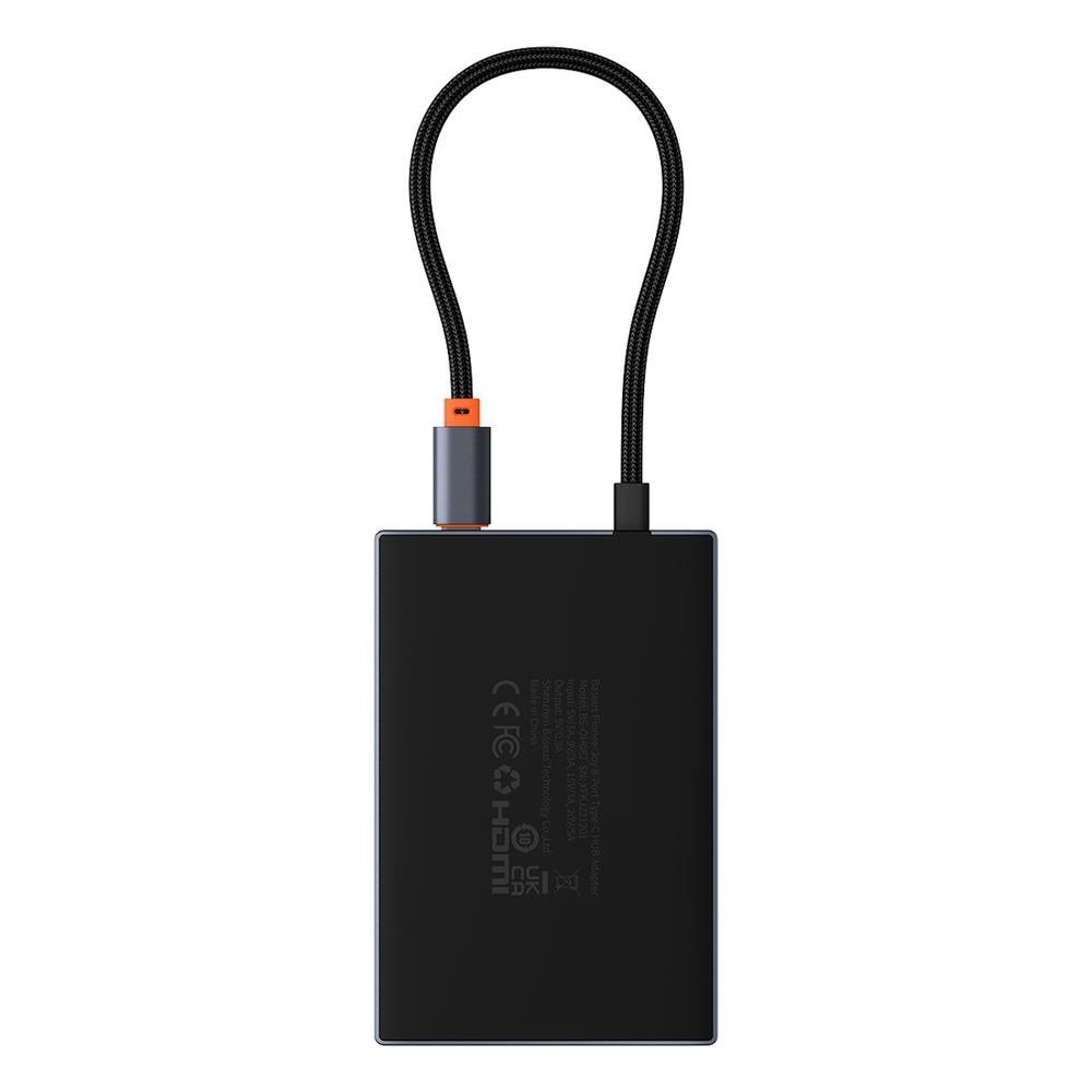 Baseus PioneerJoy 8-in-1 USB-C hub HDMI 4K@60Hz + HDMI 4K@30Hz + DisplayPort 8K@30Hz + VGA + 2 x USB-A 3.0 + 2 x USB-C - gray USB hub Usb Hub 