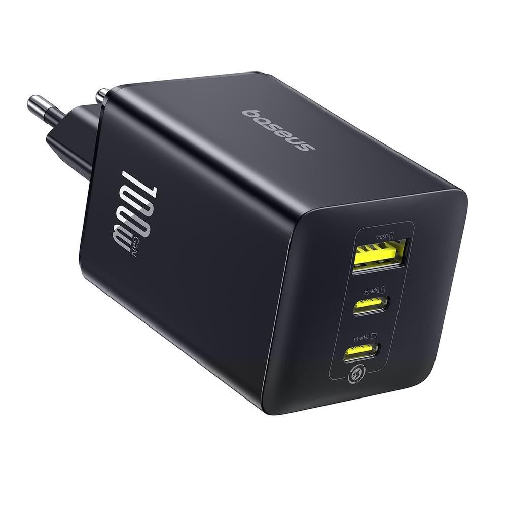 Baseus EnerFill FE11 100W Wall Charger 2 x USB-C + USB-A - Black Mobil Oplader P10182102123-00