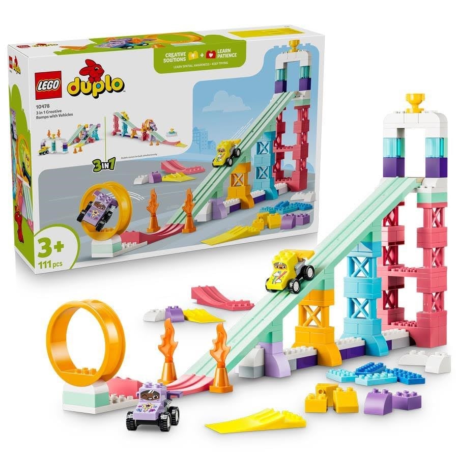LEGO DUPLO 10478 3-i-1 kreative ramper med køretøjer legetøj 3+ år