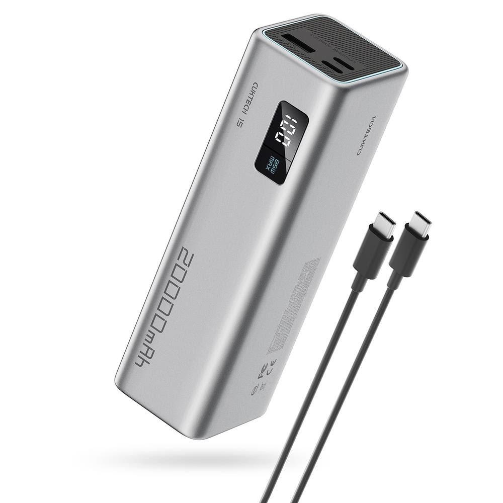 CUKTECH CUKP200XGLGR 85W 2 x USB-C 1 x USB-A - 20000 mAh Powerbank Grå