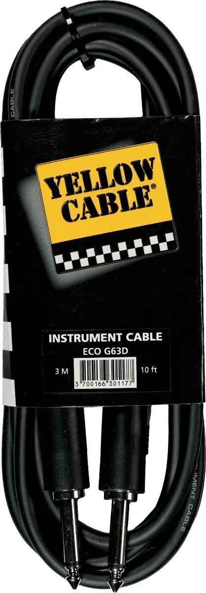 Yellow Cable G63D - 1/4" støbt Jack/Jack-kabel 3 meter Audiokabel ECO G63D