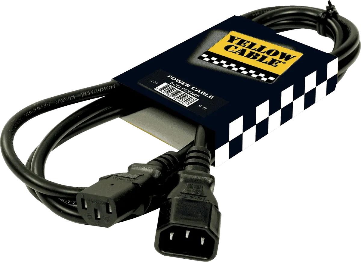 Yellow Cable PCEMF - IEC han/hun strømkabel forlænger Audiokabel ECO PCEMF
