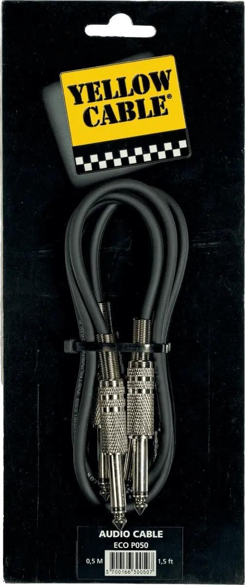 Yellow Cable P050 - 2 x 1/4" Jack/Jack patchkabel 50cm. Audiokabel ECO P050
