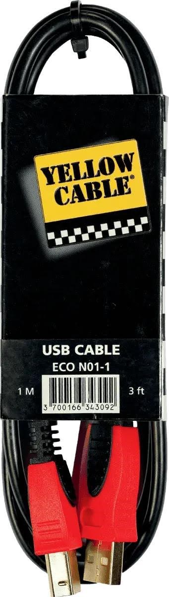 Yellow Cable N01-1 - USB a/b kabel 1m. Audiokabel ECO N01-1