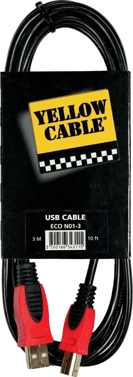 Yellow Cable N01-3 - USB a/b kabel 3m. Audiokabel ECO N01-3