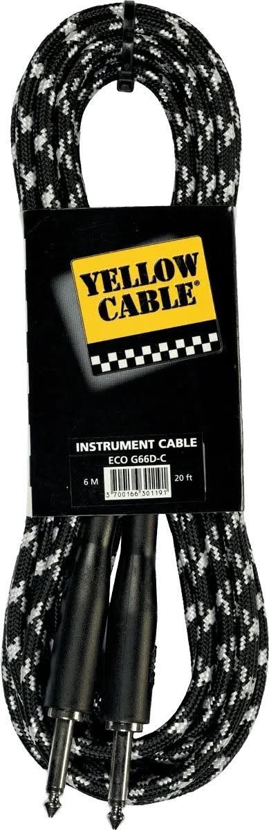 Yellow Cable G66DG - 1/4" støbt Jack/Jack Tweed Black-kabel 6 meter Audiokabel ECO G66DG