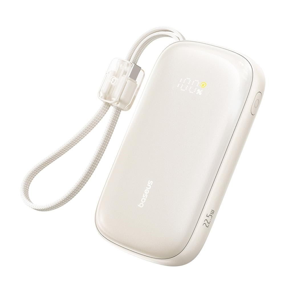 Baseus EnerFill FC21 Qpow 3 Ultra 20000mAh 22.5W Powerbank with Display and Cable Included - Beige - 20000 mAh Powerbank E0027M01