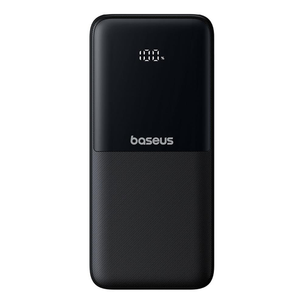 Baseus Lipow 10000mAh 22.5W Powerbank with Dual Built-in Cable with Display (with additional black Simple USB-A - USB-C 3A 0.2m cable) - Black - 10000