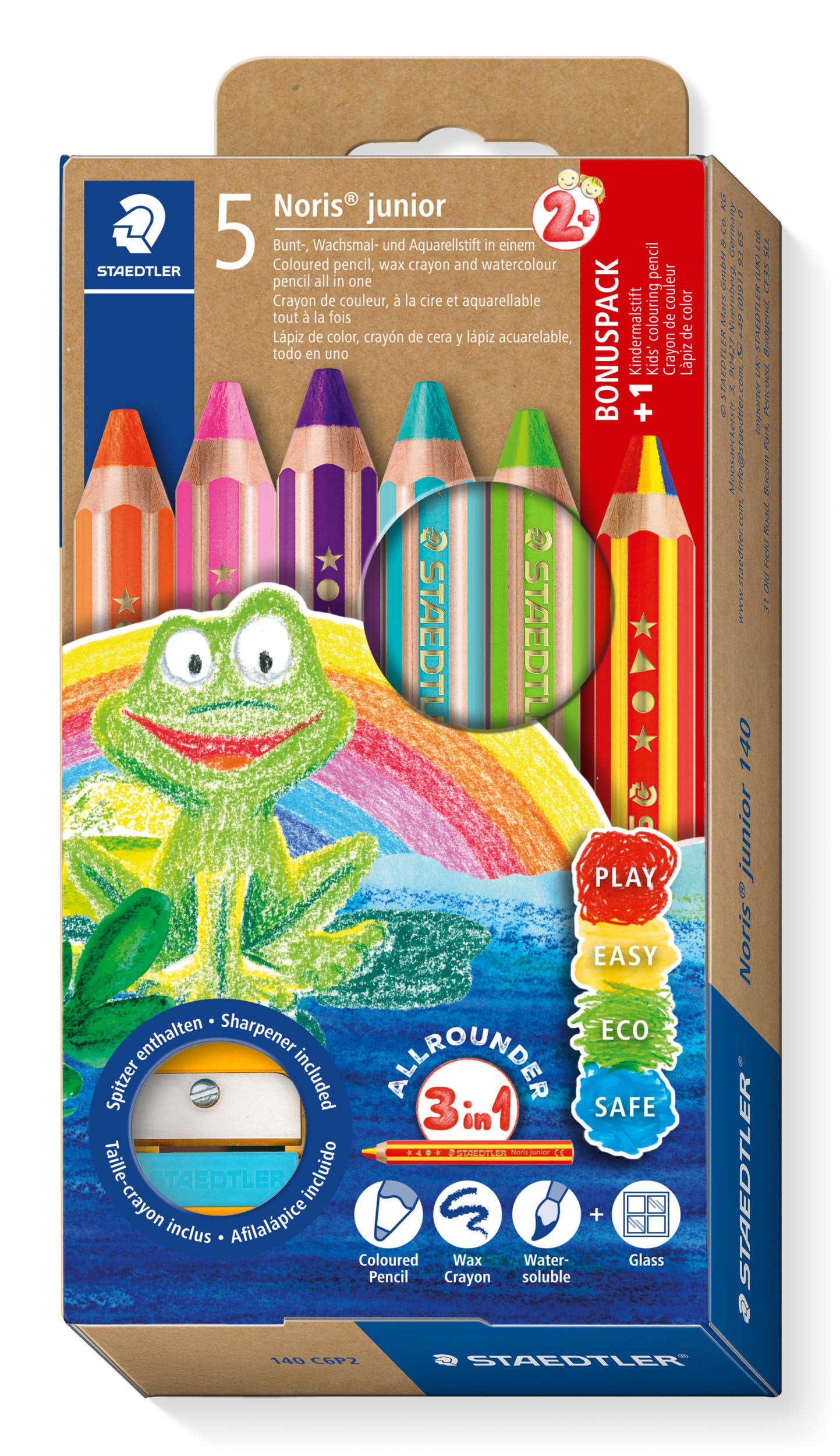 Staedtler Noris Junior 5+1 regnbue farveblyant Tegneværktøj 140 C6P2