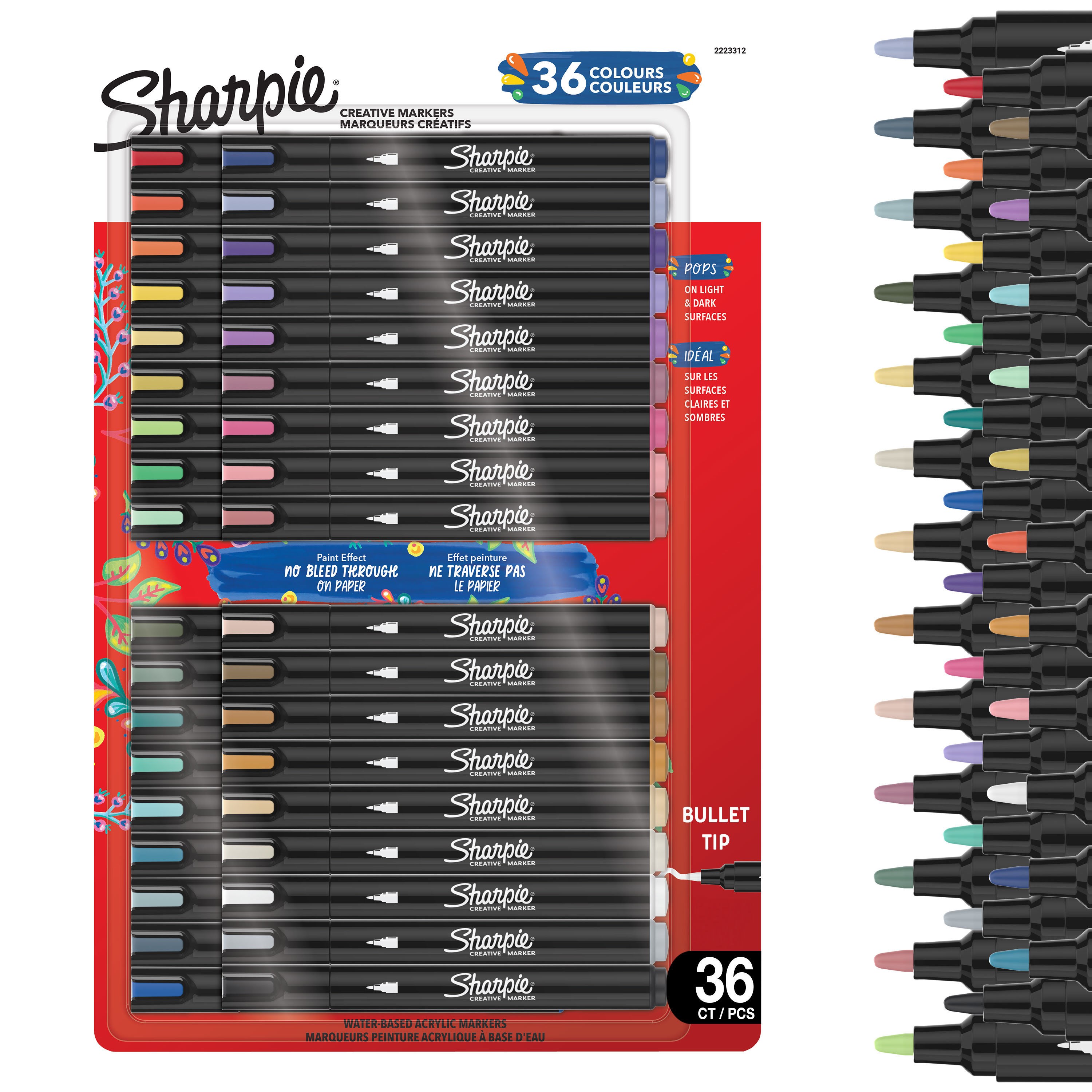 Sharpie Creative akrylmarker assorterede farver, rund spids, 36-blister Tegneværktøj 2223312