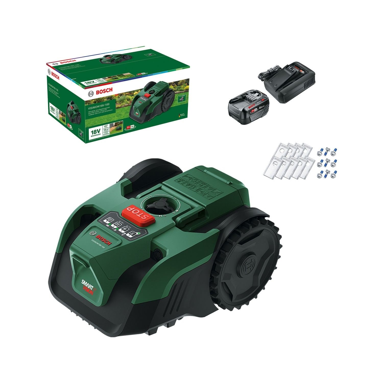 Bosch Visimow 18V-100 robotplæneklipper, 100 m² Robotplæneklipper 06008E1002