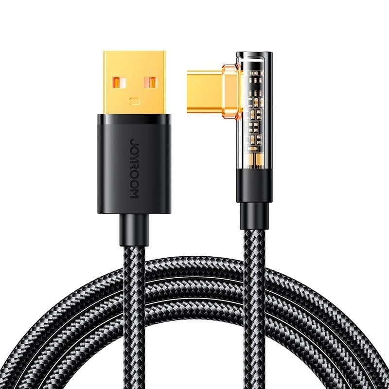 Joyroom Gaming Cable S-UC027A6 USB-C (angled) / USB-A (straight) 3A 1.2 m - black Usb Kabel Sort