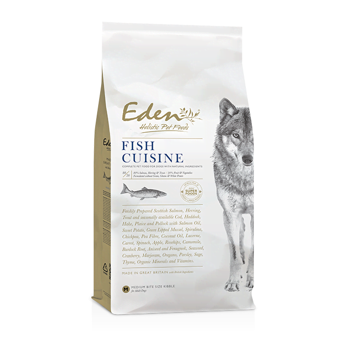 Eden 80/20 Fish Cuisine Medium Kibble Size 12kg Hundeudstyr 5060438810218