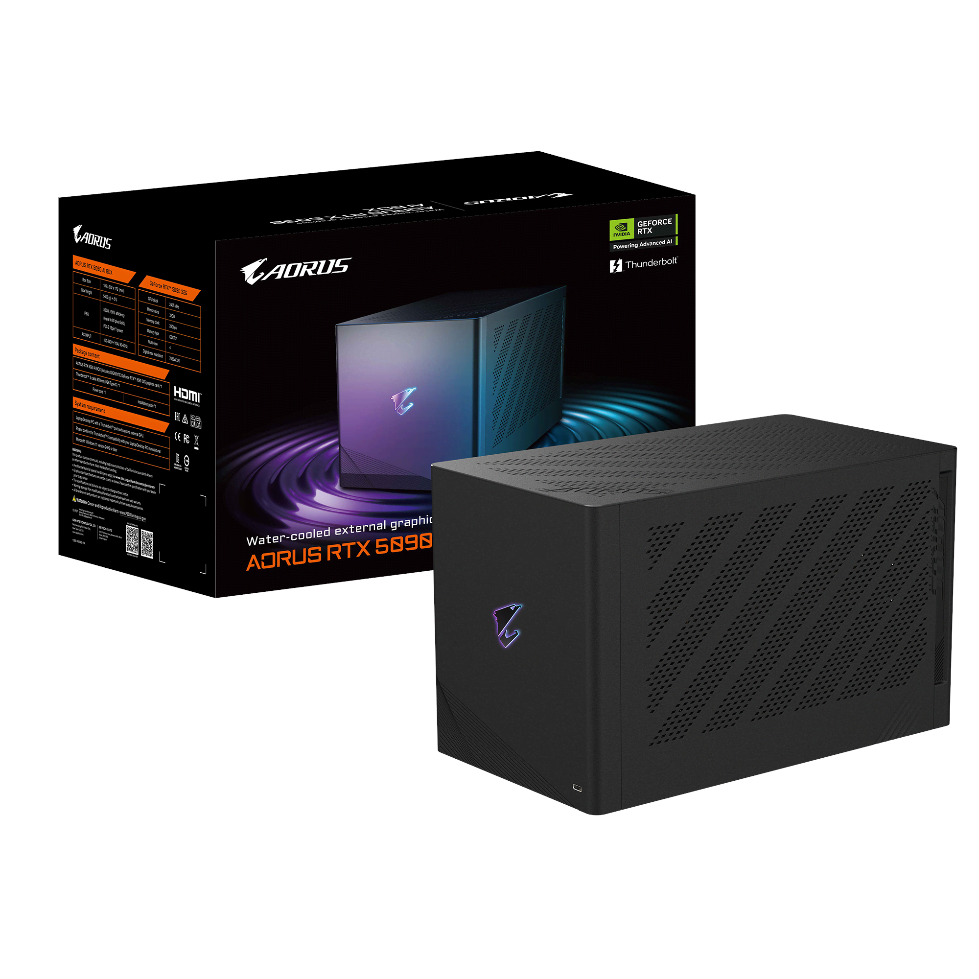 GIGABYTE GeForce RTX 5090 AORUS AI BOX - 32GB GDDR7 RAM - Grafikkort Grafikkort Sort GV-N5090IXEB-32GD