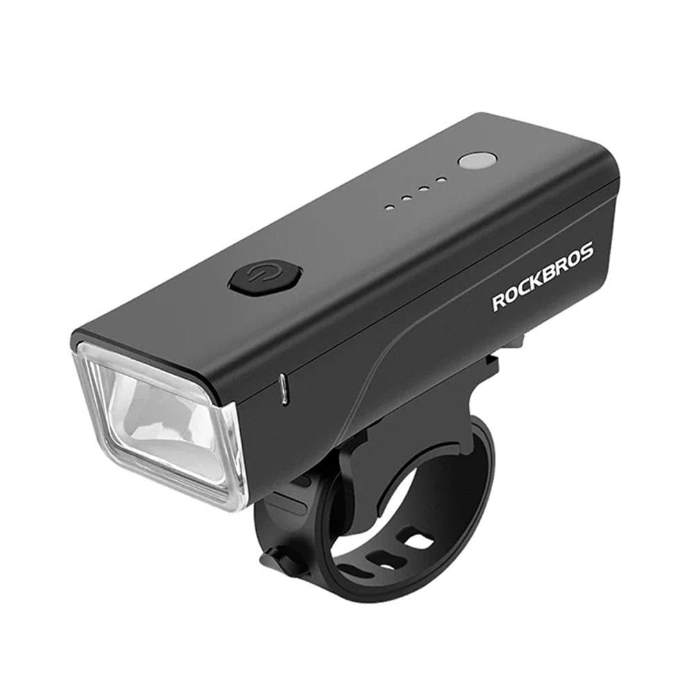 Rockbros 24510003001 Front Bike Light 260 lm + USB-C - USB-A Cable - Black Cykellygter Rockbros-24510003001