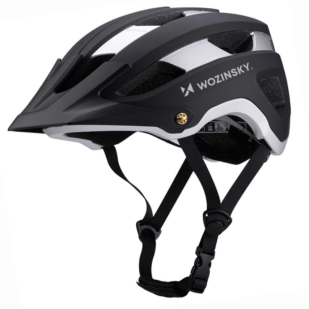 Wozinsky MTB Bicycle Helmet with Detachable Visor Light 57-62 cm - Black and Silver