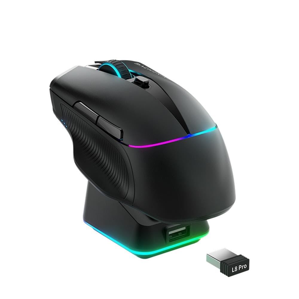 Machenike L8 Pro Wireless Gaming Mouse - Black - 7 knapper - Sort Mus L8 Pro Tri-Mode Mouse 8K-Black