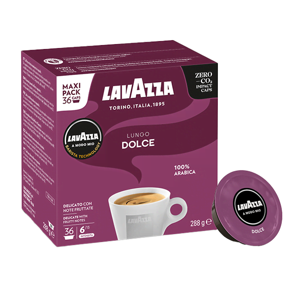 Lavazza A Modo Mio Lungo Dulce caps - 36 pcs Kaffemaskine Lilla 8201