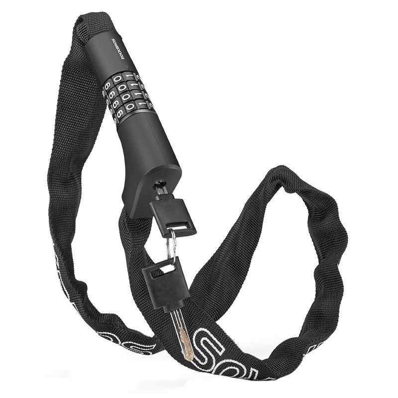 Rockbros 3230002001 bicycle lock with combination and key - black Cykeltilbehoer