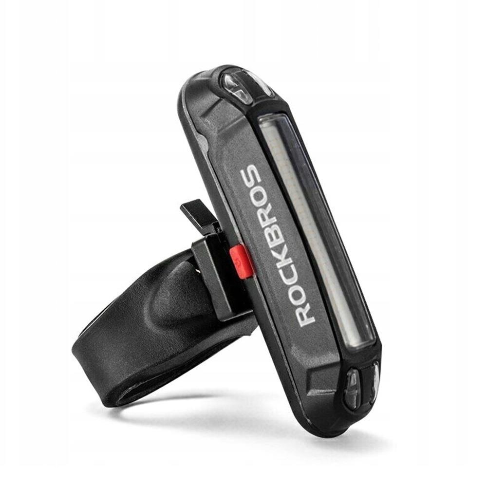 Rockbros A54BK Rear Bike Light + Micro USB - USB-A Cable - Black Cykellygter