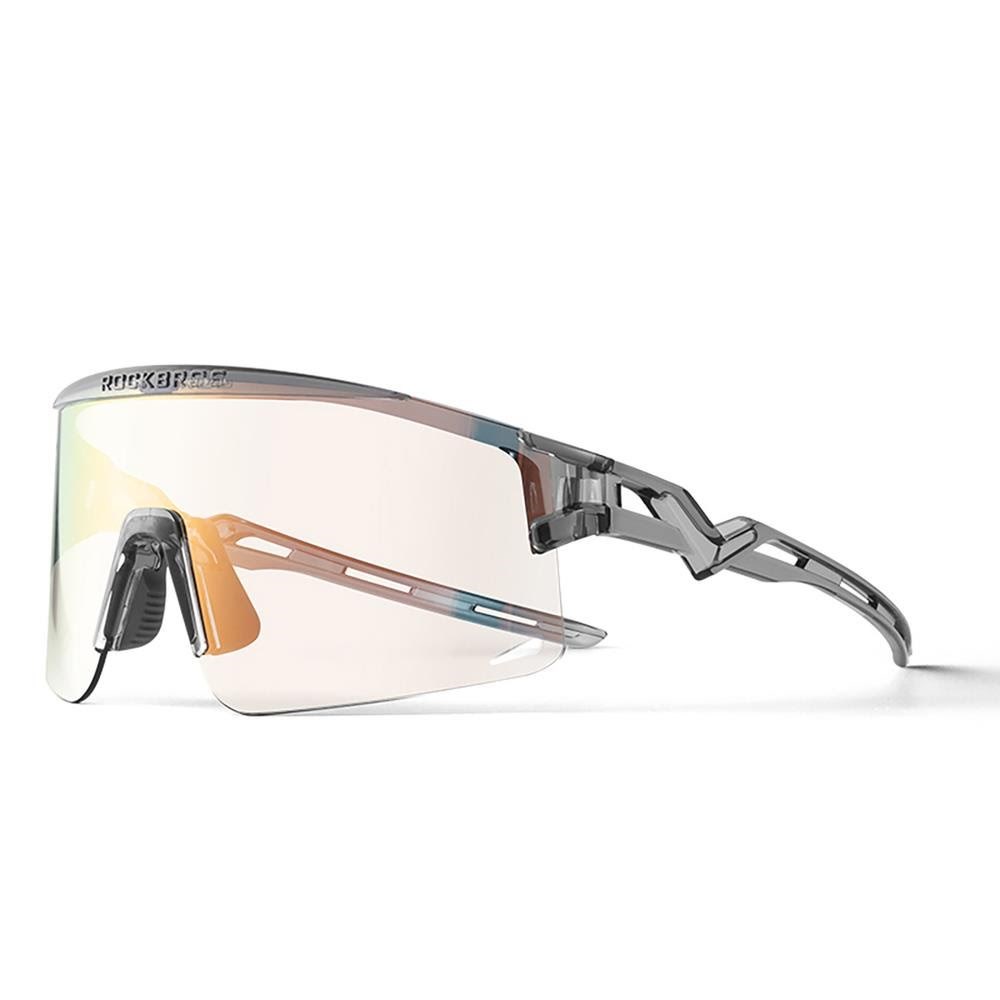 Rockbros Cycling Glasses Photochromic with UV Protection and Corrective Insert - Transparent Black