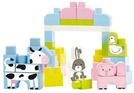 Ecoiffier 50 pieces Farm Animals Barrel Babylegetøj 7880