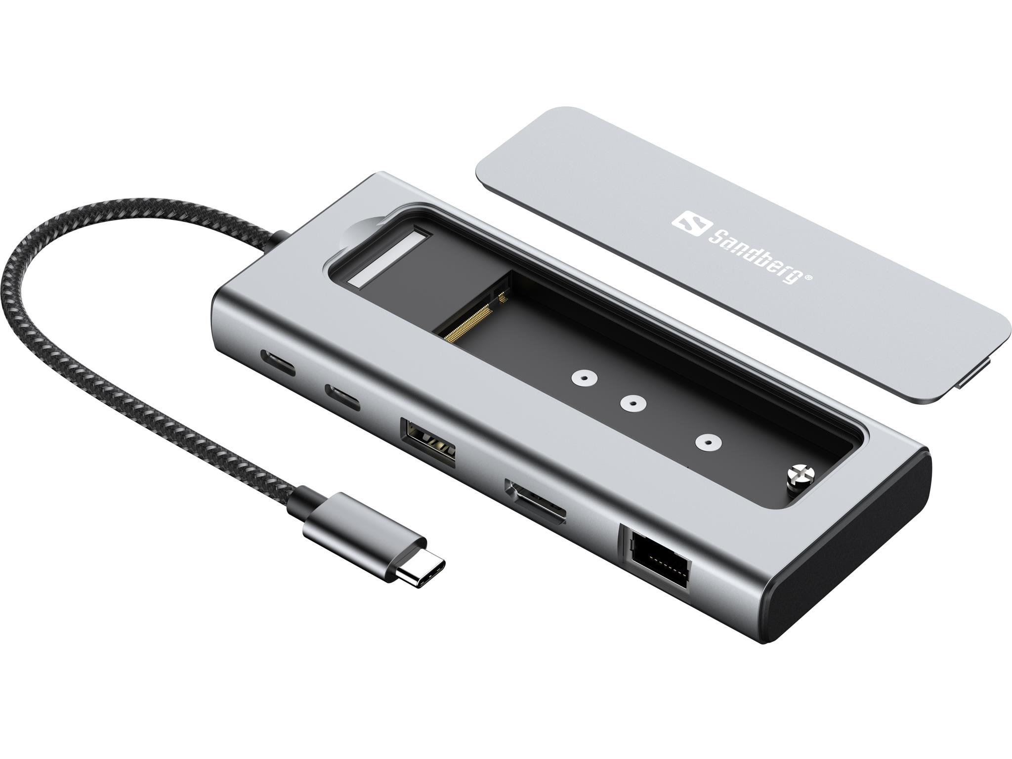Sandberg USB-C 6in1 Travel Dock SSD Case Docking Station 136-82