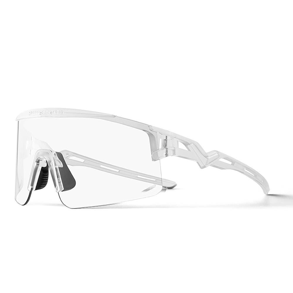Rockbros Photochromic Cycling Glasses with UV Protection and Corrective Insert - White Cykeltilbehoer 8386824303605